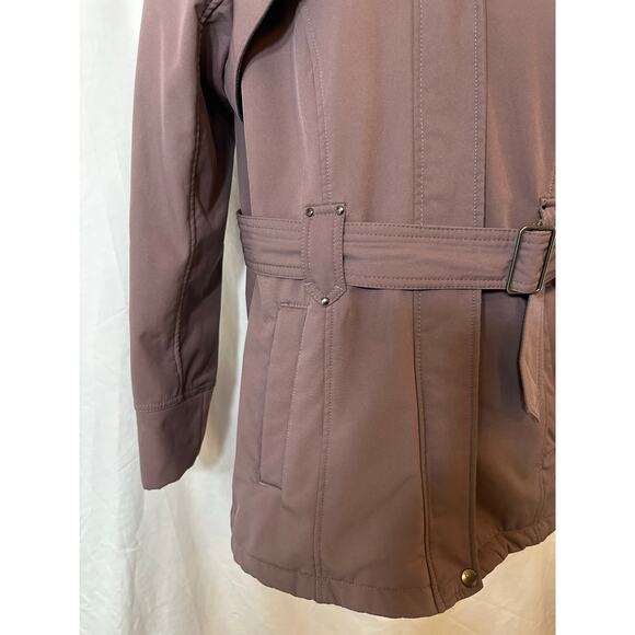 Gerry Softshell Belted Jacket Womens S Removable Hood Warm Faux Fur Coat - Picture 5 of 10